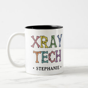 Personalised Xray Tech X-ray Technologist Two-Tone Coffee Mug