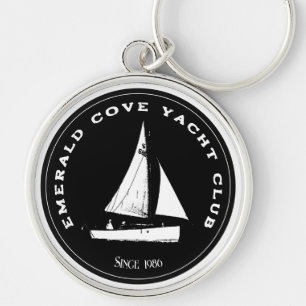 Personalised yacht club. Custom sail sailing boat Key Ring