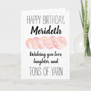 Personalised Yarn Joke Birthday Card
