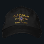 Personalised YEAR and Names Captain Wheel Embroidered Hat<br><div class="desc">A personalised captain embroidery nautical style. An original casual fashion embroidered baseball cap sure to make an impression on, or off the boat. Here's a selection of fine custom casual embroidered baseball caps; in a nautical style, you can easily personalise to make it as unique as you are. Use the...</div>