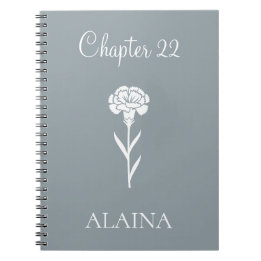 Personalised Year Carnation January Birth Flower Notebook