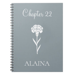 Personalised Year Carnation January Birth Flower  Notebook