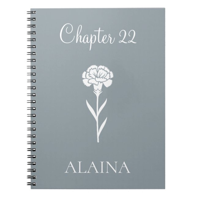 Personalised Year Carnation January Birth Flower  Notebook (Front)