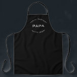 Personalised Year Grill Master Papa typography  Apron<br><div class="desc">Celebrate the grill master of the family with the Personalised Year Grill Master Papa Typography Apron. This customisable apron is the perfect gift for a special dad or grandfather who loves to work his magic on the grill and create mouthwatering meals for the family. White typography on black apron. The...</div>