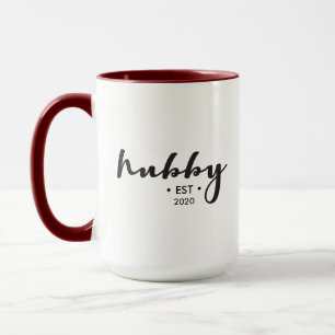 Personalised Year Modern Script Hubby Mug