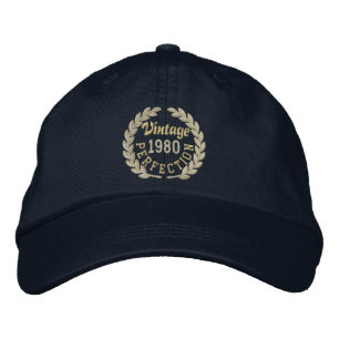 Personalised YEAR Perfection Laurels Embroidery Embroidered Hat