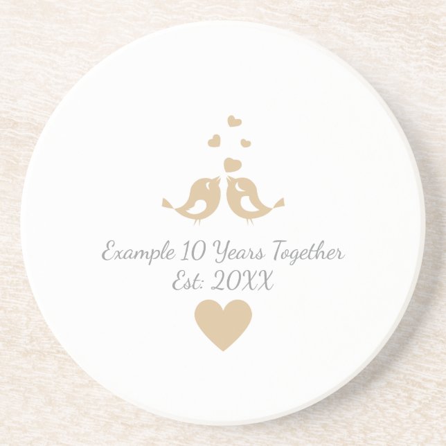 Personalised Years Together Anniversary Gift  Coaster (Front)