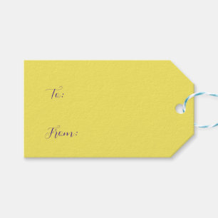 Personalised yellow and purple flower gift tags