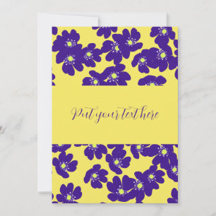 Personalised yellow and purple flower invitation