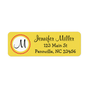 Personalised Yellow and Red Return Address Labels