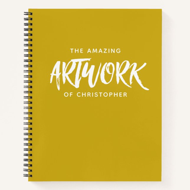 Personalised Yellow Artist Sketchbook Notebook (Front)