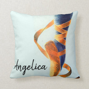Personalised Yellow Ballerina Slipper Cushion