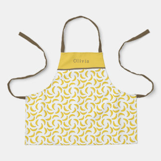 Personalised Yellow Banana Pattern Apron. Apron