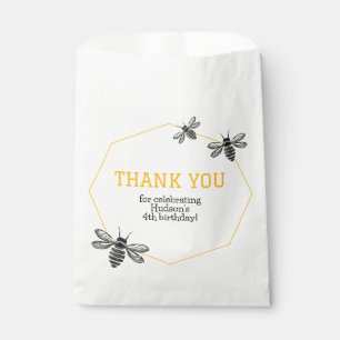 Personalised Yellow Bee Day Modern Cute Birthday Favour Bag