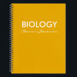 Personalised Yellow Biology Science Graph Paper Notebook<br><div class="desc">A cute,  trendy notebook to take to biology class or for homework with a simple,  minimalist cover and space for the school subject and your name to be personalised.</div>