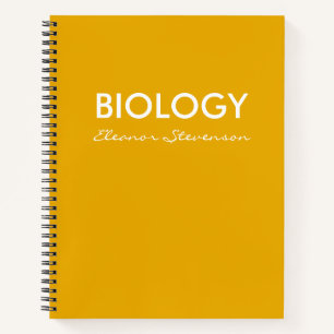 Personalised Yellow Biology Science Graph Paper Notebook
