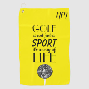 Personalised Yellow Custom Golf Towels