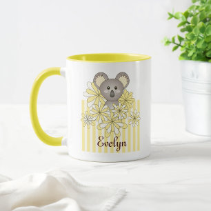 Personalised Yellow Cute Baby Koala Bear Kids Mug
