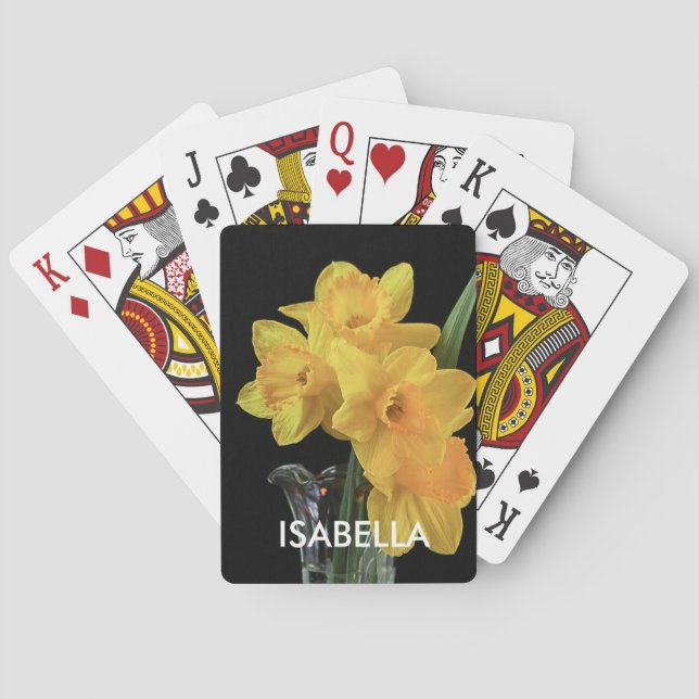 Personalised Yellow Daffodil Playing Cards (Back)