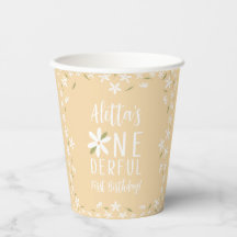 Personalised Yellow Daisy Party Cups