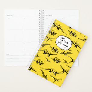 Personalised Yellow Dinosaur Planner for Kids