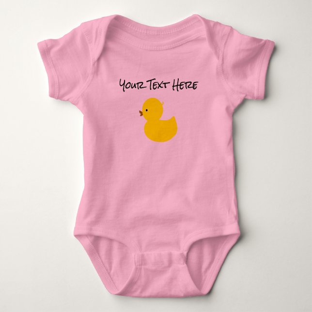 Personalised Yellow Ducky Baby Bodysuit (Front)