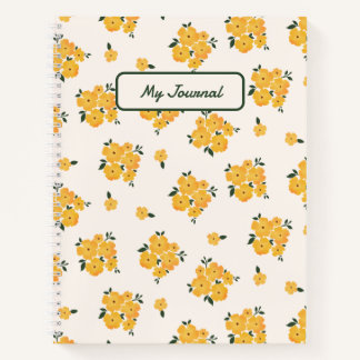 Personalised Yellow Floral Journal