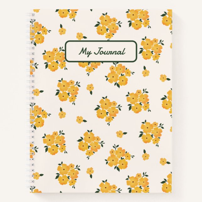 Personalised Yellow Floral Journal (Front)