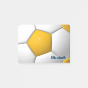 Personalised Yellow Football Saucer Post-it Notes