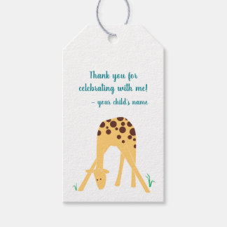 Personalised Yellow Giraffe Baby Shower Birthday Gift Tags
