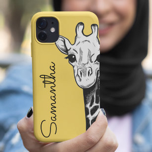Personalised Yellow Giraffe Case-Mate iPhone Case