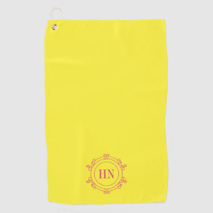 Personalised Yellow Golf Towel with Initials