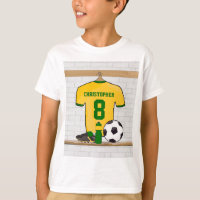 Personalised Yellow Green Football Soccer Jersey