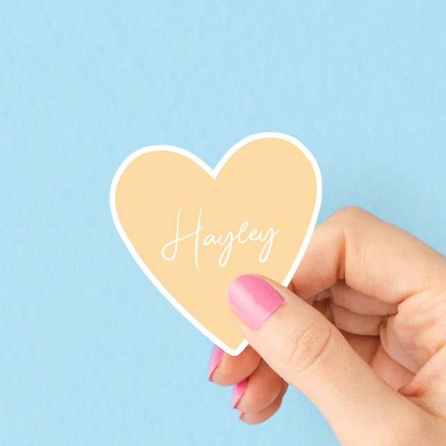 Personalised Yellow Heart Sticker (Creator Uploaded)