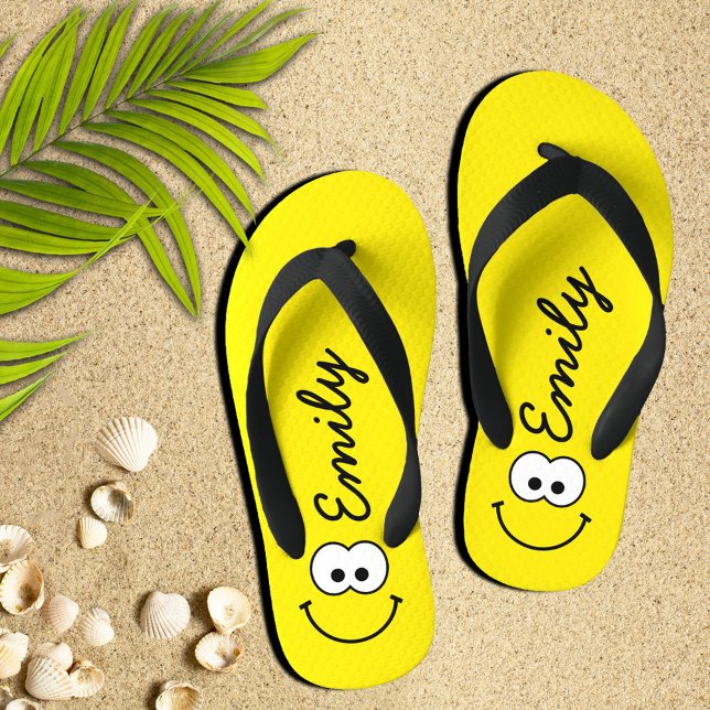 Personalised Yellow Kid's Thongs (Creator Uploaded)