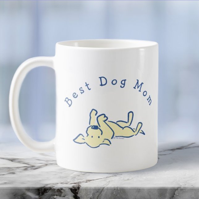 Personalised Yellow Lab Lounging Simple White Coffee Mug (Creator Uploaded)