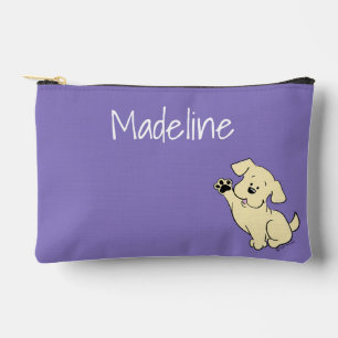 Personalised Yellow Lab Puppy Cute Dog Purple Accessory Pouch
