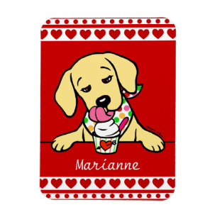 Personalised Yellow Lab Puppy Ice Cream Magnet