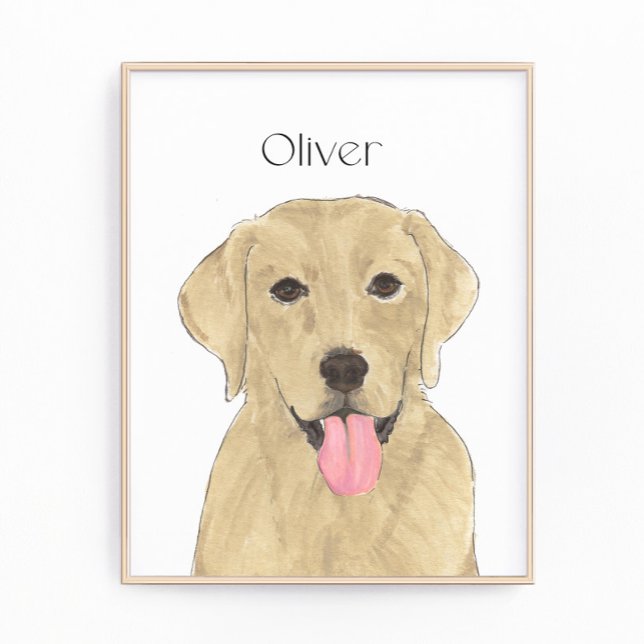 Personalised Yellow Labrador Art Photo Print (Creator Uploaded)