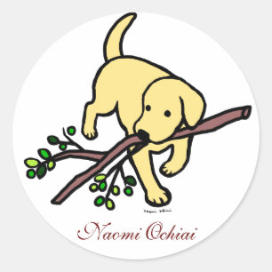 Personalised Yellow Labrador Cartoon Stickers