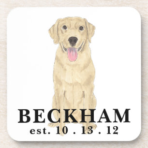 Personalised Yellow Labrador Coaster