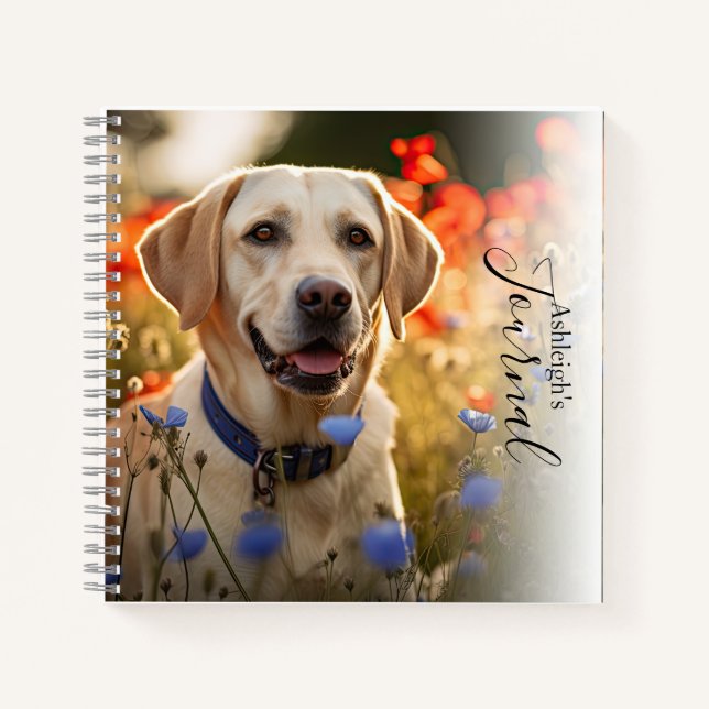 Personalised Yellow Labrador Retriever Journal (Front)
