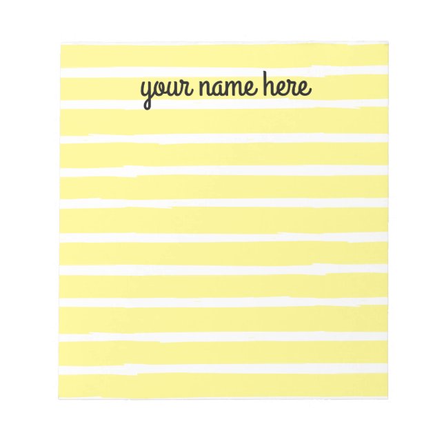 Personalised Yellow Lined Notepad (Front)
