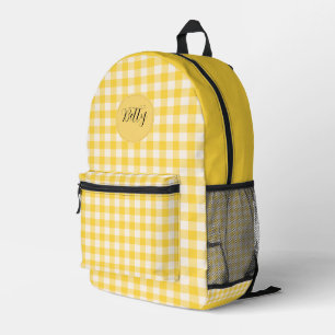 Personalised Yellow Pattern Backpack