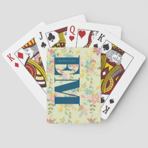 Personalised Yellow Pink Green Changeable Text Playing Cards