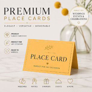 Personalised Yellow Place Card