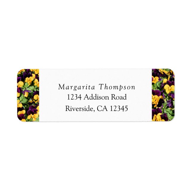 Personalised Yellow & Purple Florals Return Address Label (Front)