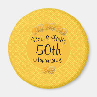 Personalised Yellow Rose 50th Anniversary