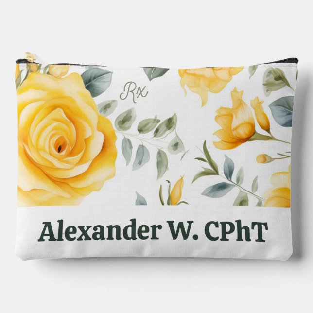 Personalised Yellow Roses and RX Symbol Backpack (Front)