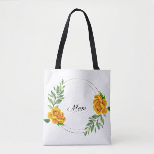 Personalised Yellow Roses Tote Bag